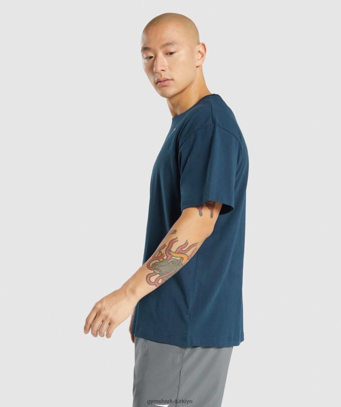 vazgeçilmez büyük beden tişört erkeklerGymshark Donanma 02H048573