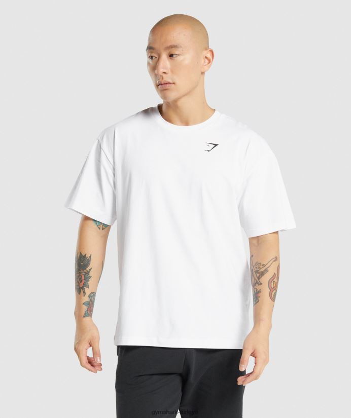vazgeçilmez büyük beden tişört erkeklerGymshark beyaz 02H048572