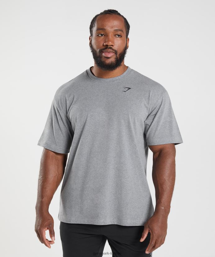 vazgeçilmez büyük beden tişört erkeklerGymshark kömür marn 02H048603