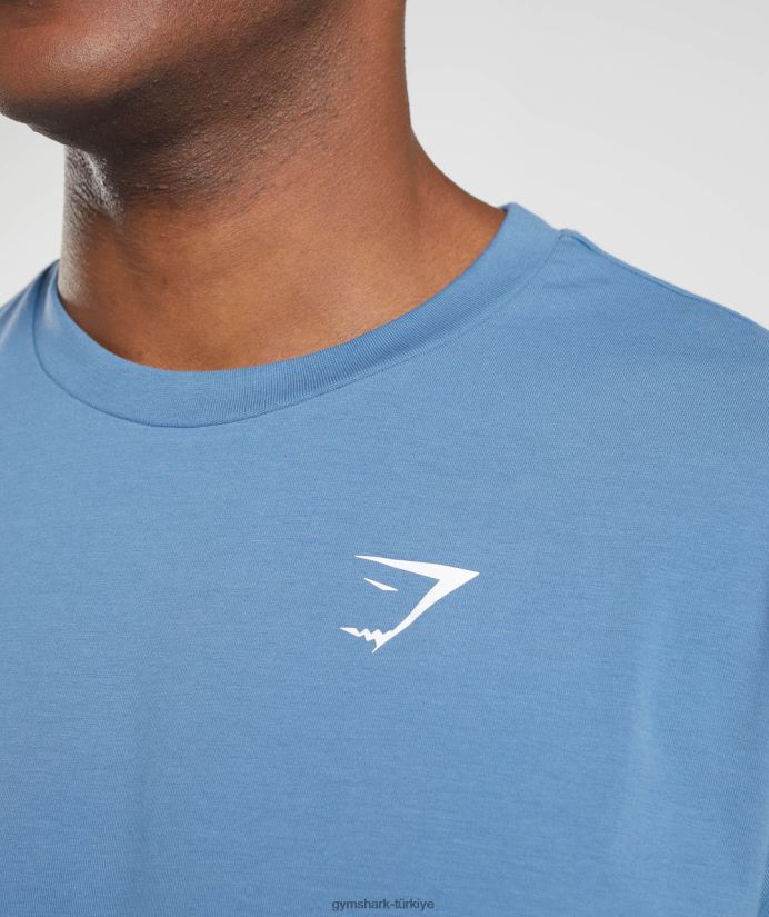 vazgeçilmez büyük beden tişört erkeklerGymshark kot mavisi 02H048651
