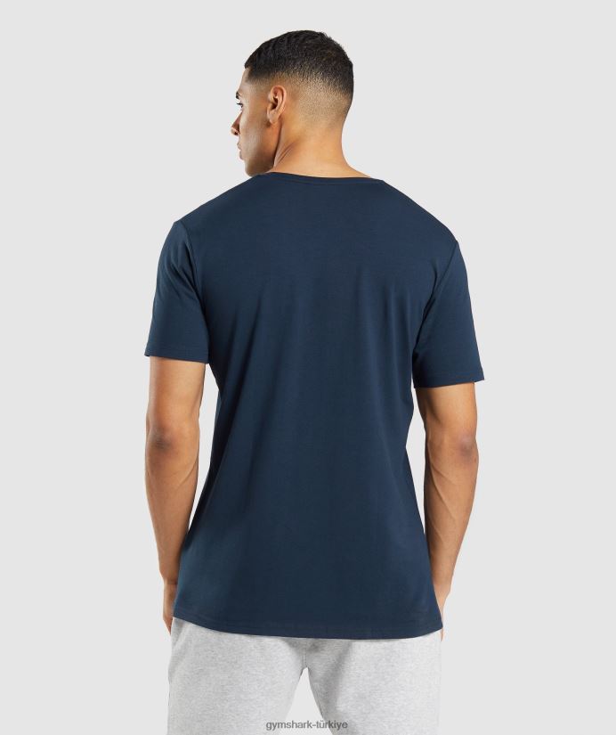 vazgeçilmez tişört erkeklerGymshark Donanma 02H048710
