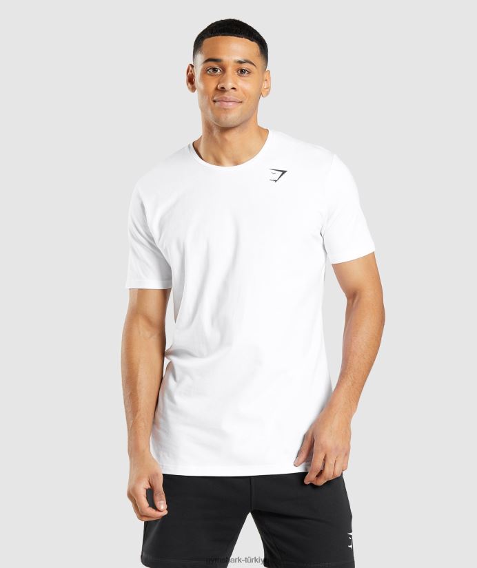 vazgeçilmez tişört erkeklerGymshark beyaz 02H048642