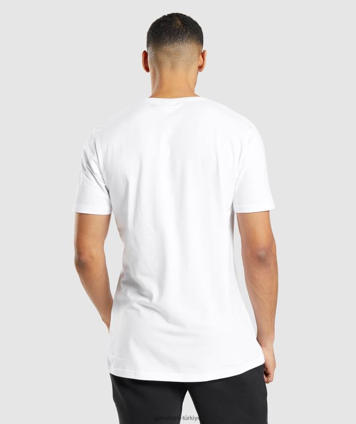 vazgeçilmez tişört erkeklerGymshark beyaz 02H048642