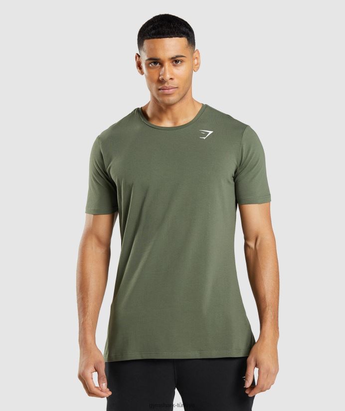 vazgeçilmez tişört erkeklerGymshark çekirdek zeytin 02H048656