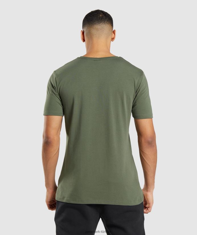 vazgeçilmez tişört erkeklerGymshark çekirdek zeytin 02H048656