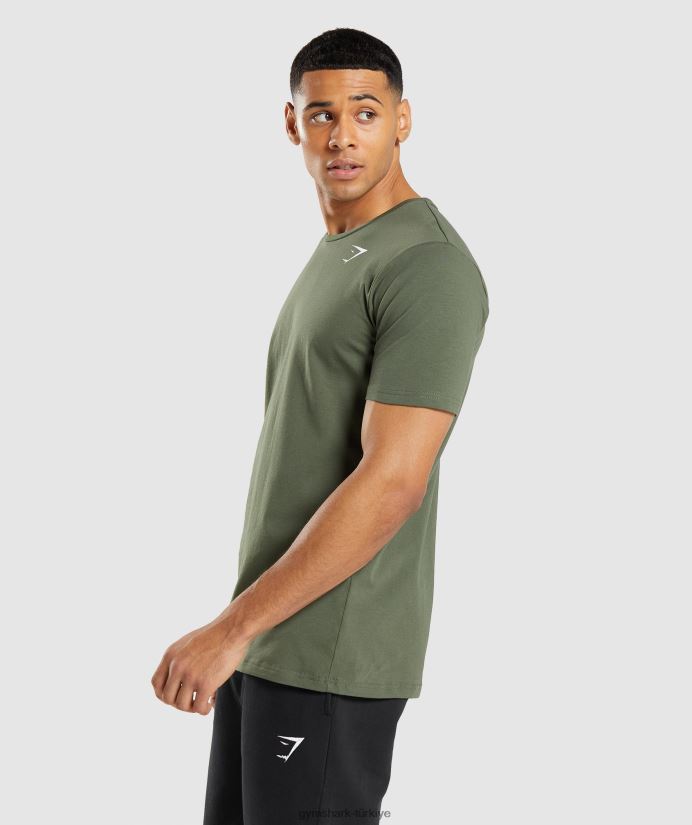 vazgeçilmez tişört erkeklerGymshark çekirdek zeytin 02H048656