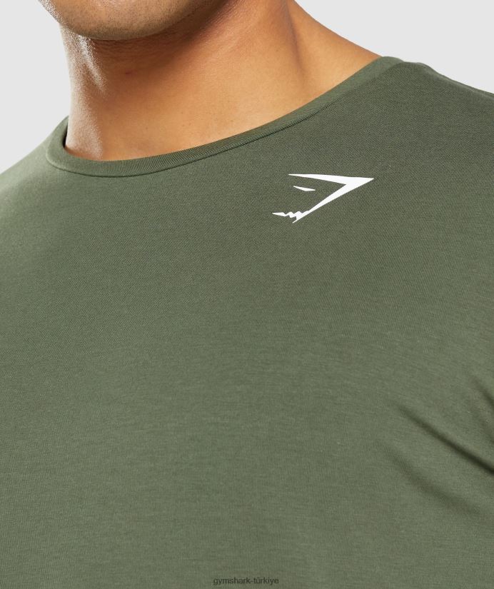 vazgeçilmez tişört erkeklerGymshark çekirdek zeytin 02H048656
