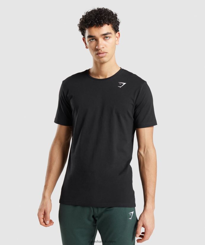 vazgeçilmez tişört erkeklerGymshark siyah 02H048661
