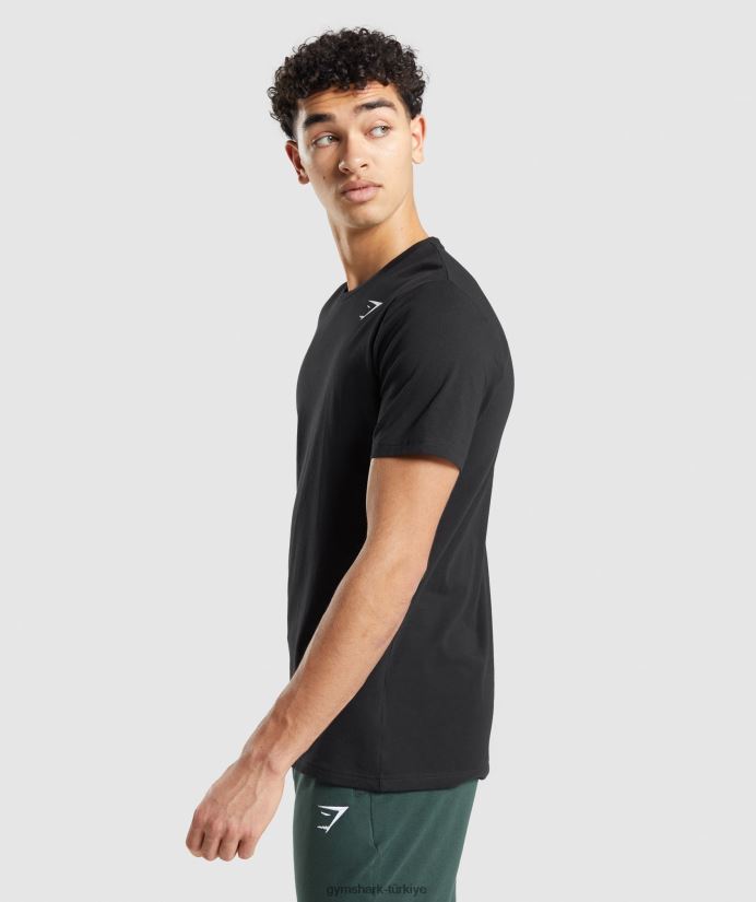 vazgeçilmez tişört erkeklerGymshark siyah 02H048661