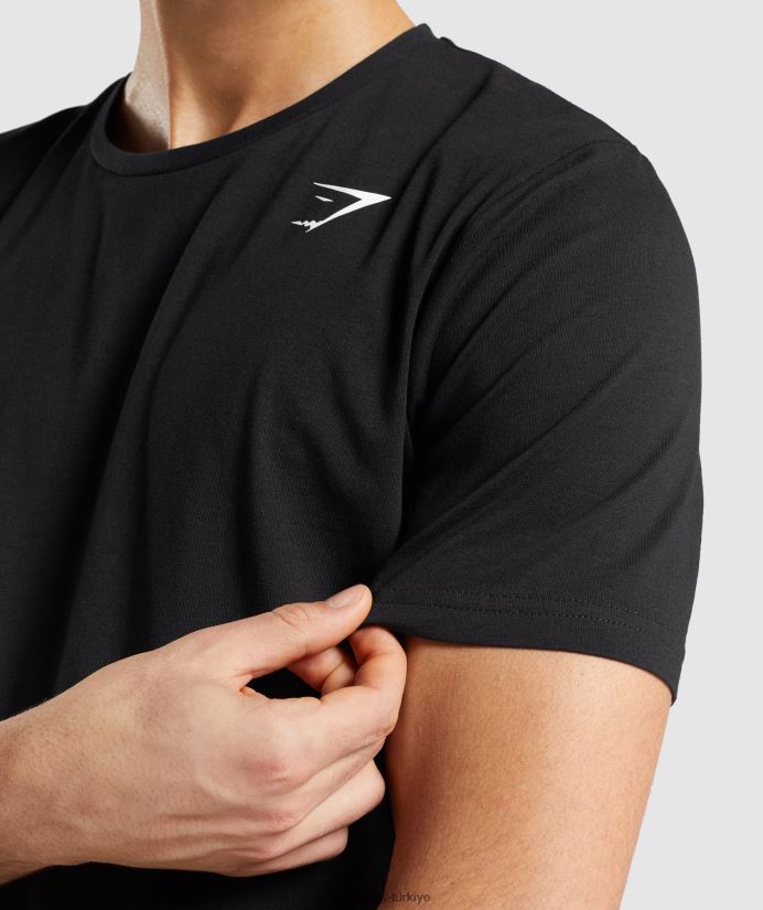 vazgeçilmez tişört erkeklerGymshark siyah 02H048661