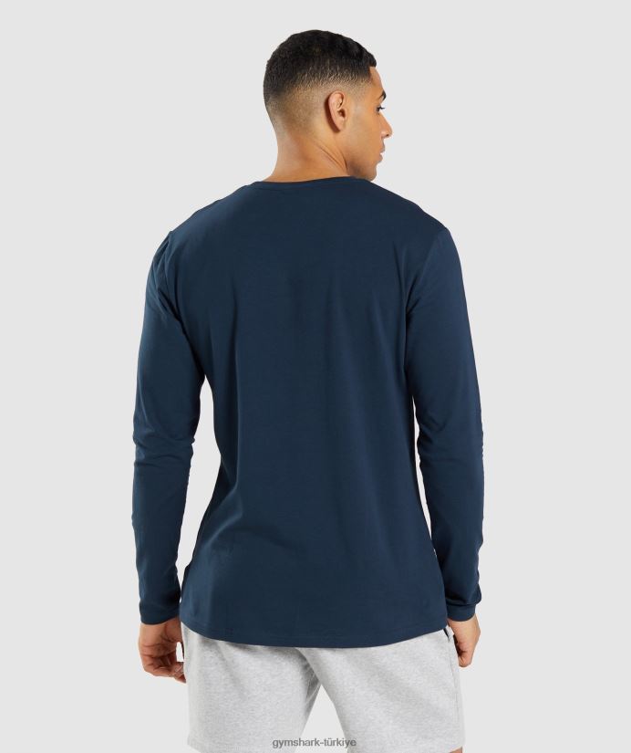 vazgeçilmez uzun kollu tişört erkeklerGymshark Donanma 02H048702