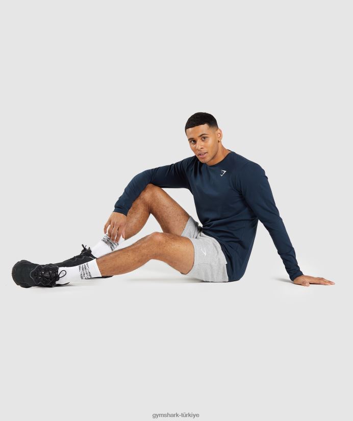 vazgeçilmez uzun kollu tişört erkeklerGymshark Donanma 02H048702