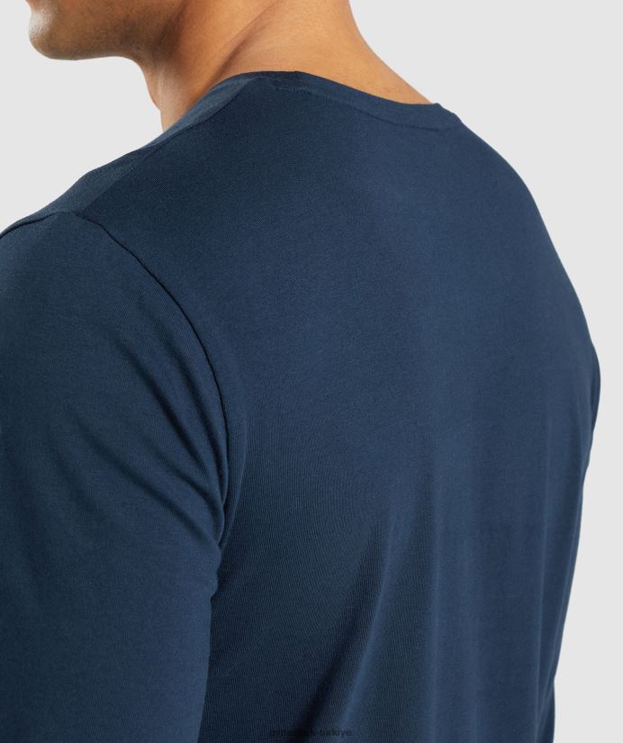 vazgeçilmez uzun kollu tişört erkeklerGymshark Donanma 02H048702
