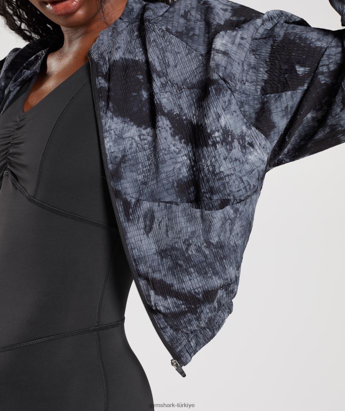 dokuma ceketi yükseltmek kadınlarGymshark madeni para gri sprey boya 02H048366