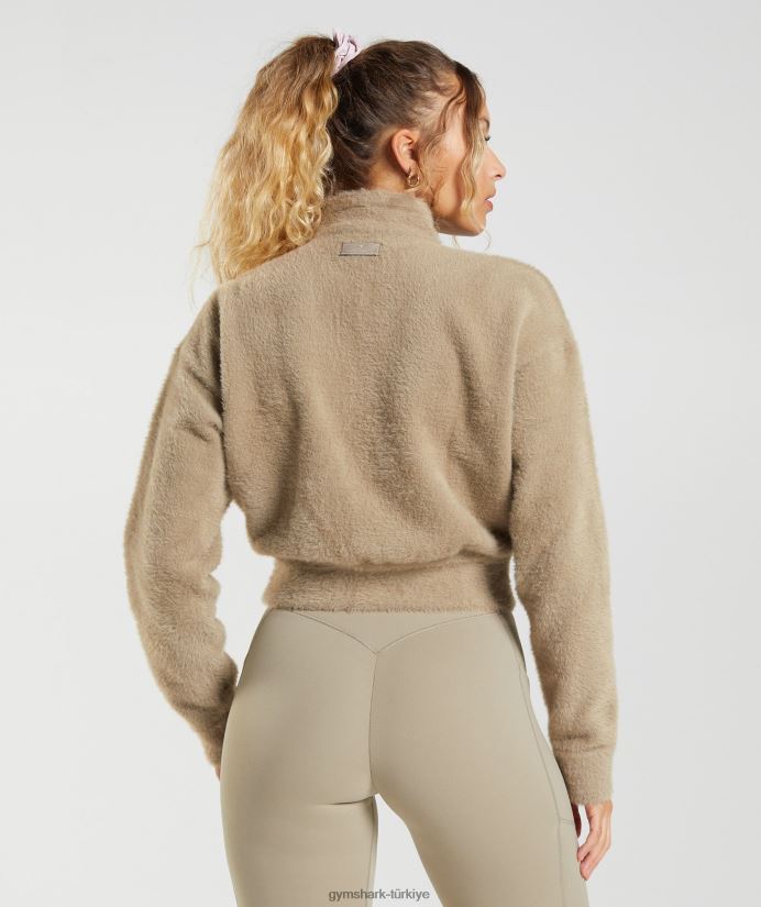 whitney kirpik örgü ceket kadınlarGymshark çimento kahverengi 02H048400