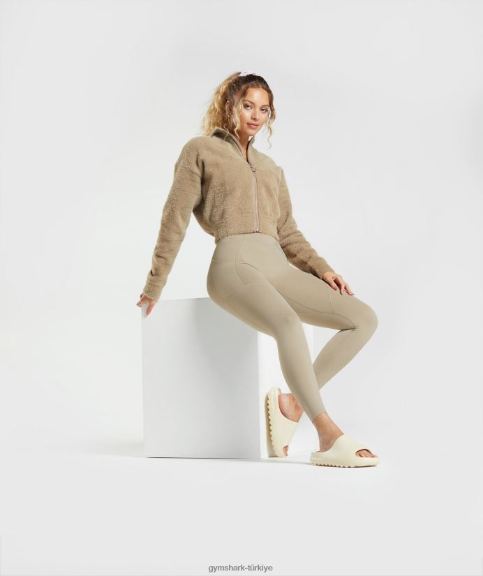 whitney kirpik örgü ceket kadınlarGymshark çimento kahverengi 02H048400