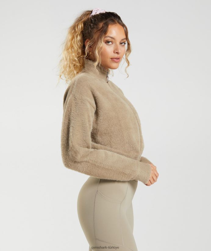 whitney kirpik örgü ceket kadınlarGymshark çimento kahverengi 02H048400