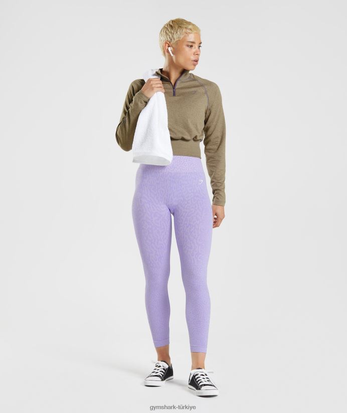 315 uzun kollu ısınma üst kadınlarGymshark çimento kahverengisi/cıva moru kırçıllı 02H048403