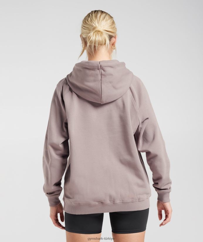 antrenman büyük boy polar kapüşonlu üst kadınlarGymshark yıkanmış leylak rengi 02H048363
