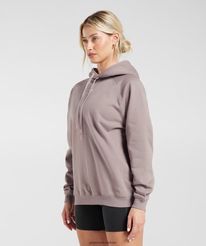 antrenman büyük boy polar kapüşonlu üst kadınlarGymshark yıkanmış leylak rengi 02H048363