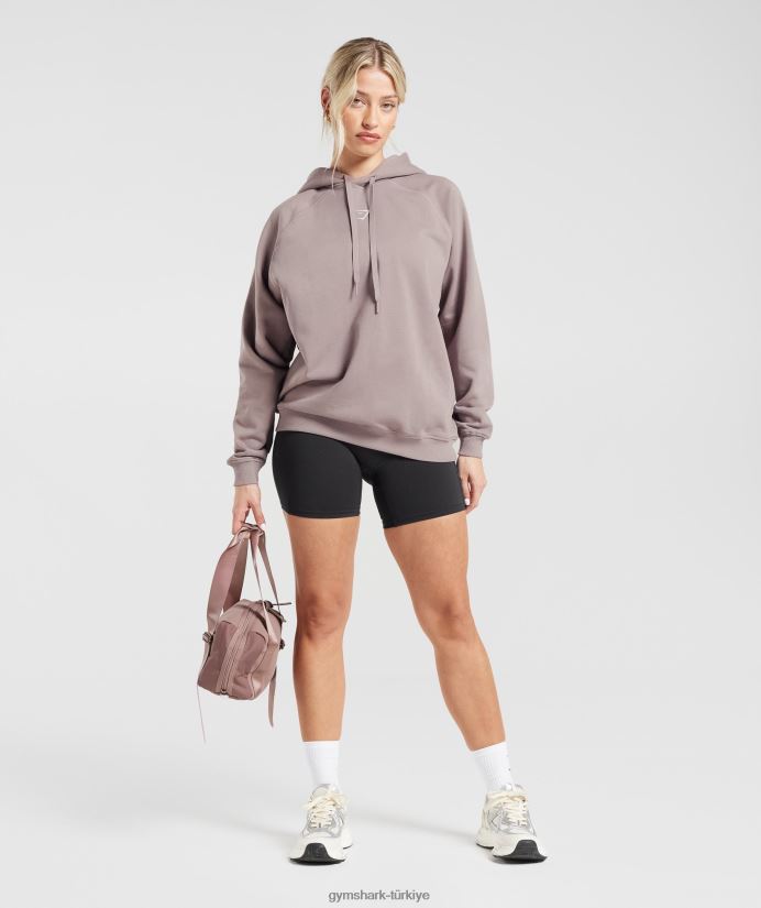 antrenman büyük boy polar kapüşonlu üst kadınlarGymshark yıkanmış leylak rengi 02H048363