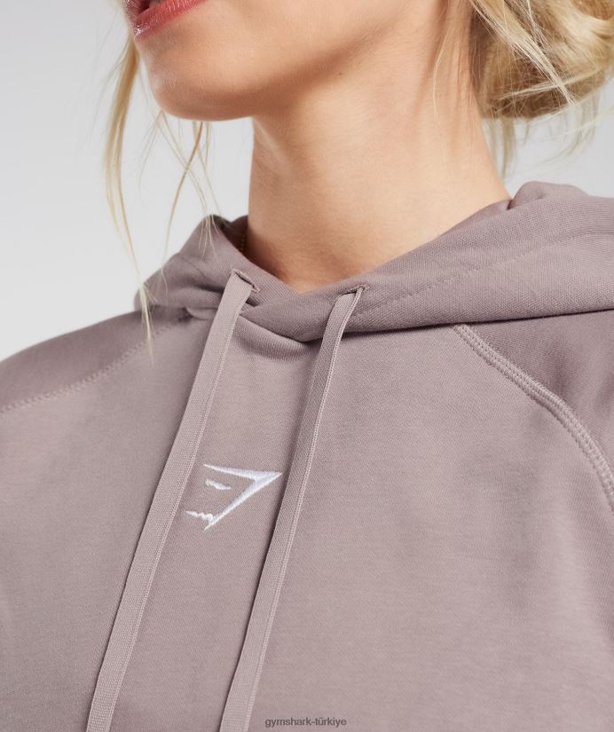 antrenman büyük boy polar kapüşonlu üst kadınlarGymshark yıkanmış leylak rengi 02H048363