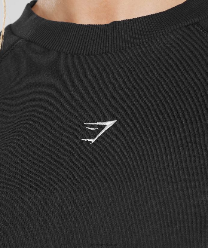 antrenman kırpılmış kazak kadınlarGymshark siyah 02H048351