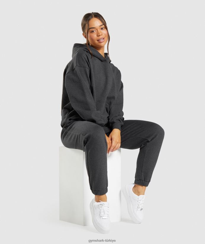 dinlenme günü eşofman üstü kadınlarGymshark siyah kırçıllı 02H048345