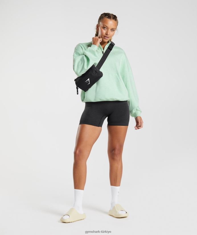 dinlenme günü terleri 1/2 fermuarlı kazak kadınlarGymshark canlandırıcı yeşil marn 02H048379