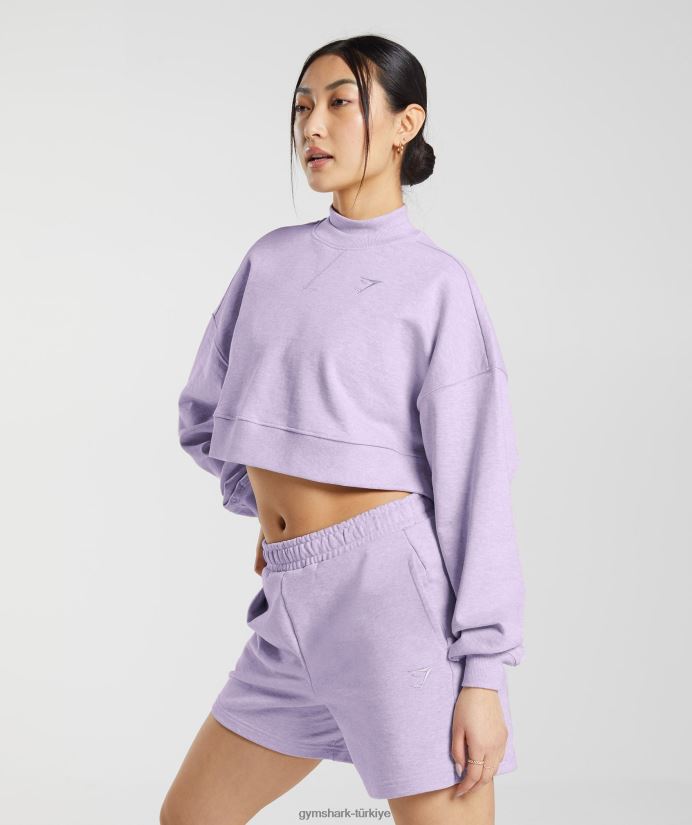 dinlenme günü terli kırpılmış kazak kadınlarGymshark aura leylak marn 02H048368