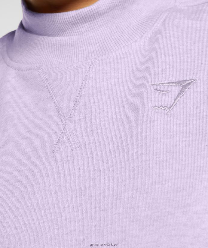 dinlenme günü terli kırpılmış kazak kadınlarGymshark aura leylak marn 02H048368