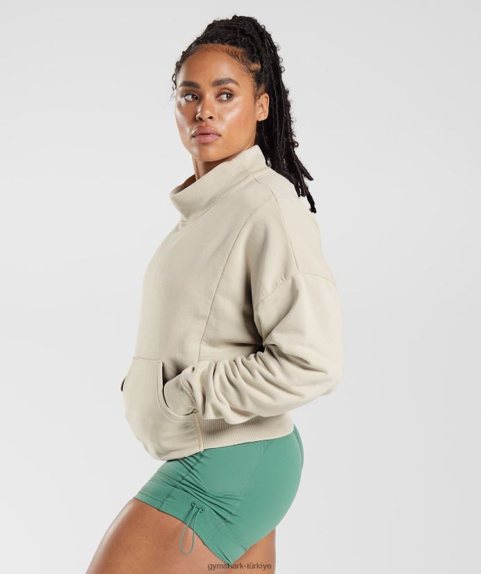 eski yıkanmış sweatshirt kadınlarGymshark çakıl taşı grisi 02H048399