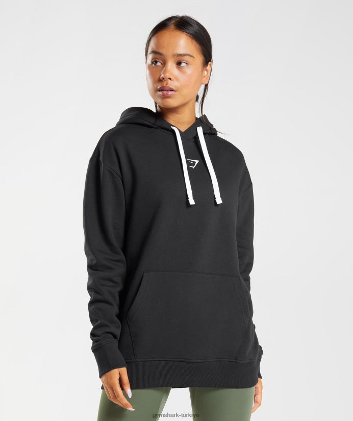 fraksiyon kapşonlu kadınlarGymshark siyah beyaz 02H048386