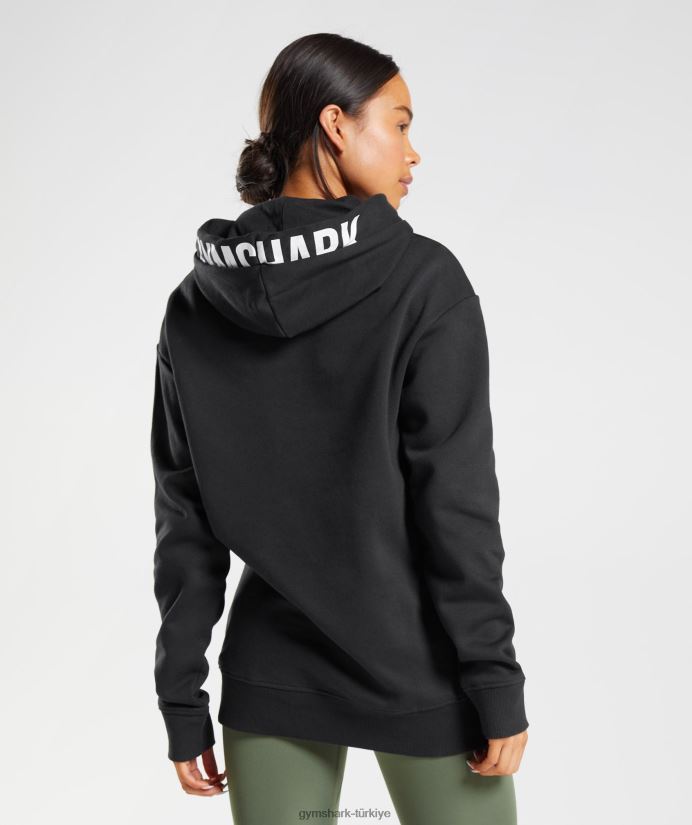 fraksiyon kapşonlu kadınlarGymshark siyah beyaz 02H048386