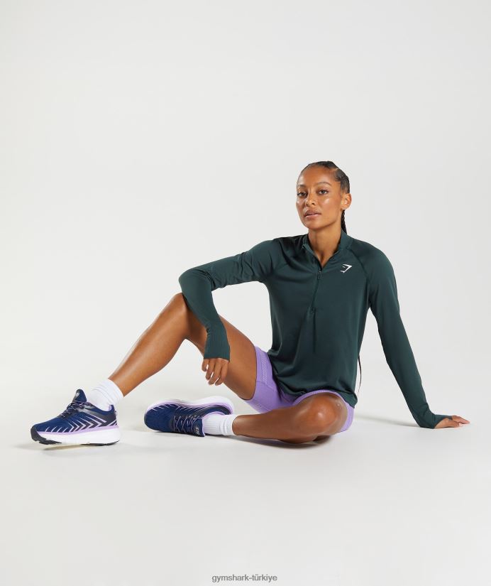 hayati dikişsiz 1/2 zip kadınlarGymshark ormanlık yeşil marn 02H048401
