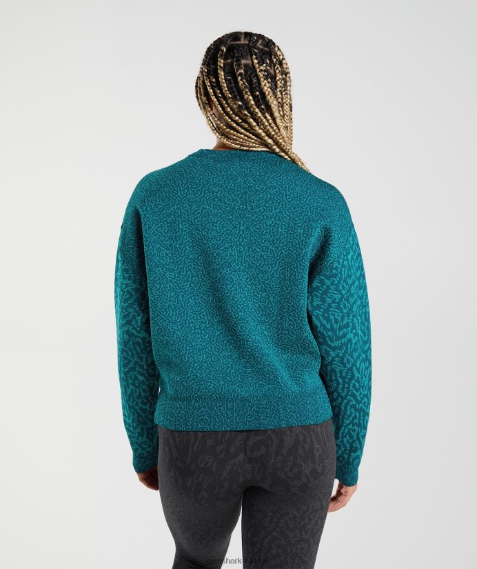 hayvan sweatshirt'ünü uyarla kadınlarGymshark resif | kış deniz mavisi 02H048374