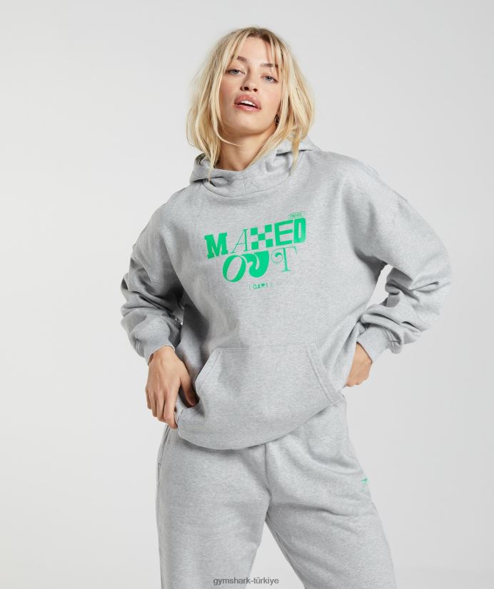 kapüşonlu üst maksimuma çıktı kadınlarGymshark açık gri marn 02H048360