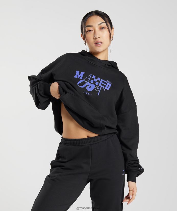 kapüşonlu üst maksimuma çıktı kadınlarGymshark siyah 02H048355