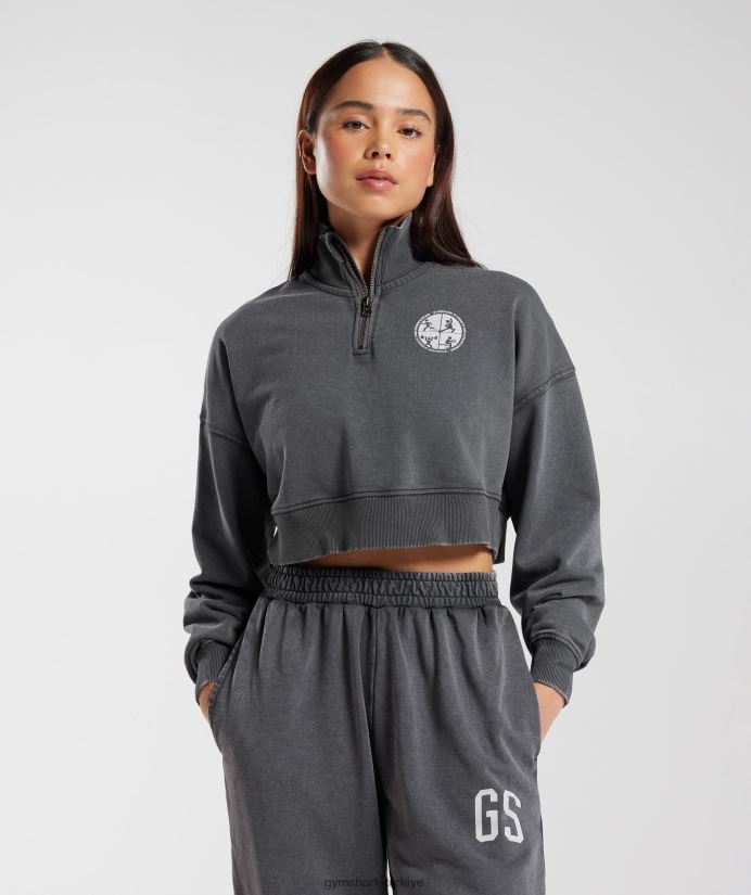 üniversite 1/4 zip kadınlarGymshark siluet gri 02H048387