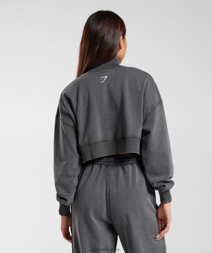üniversite 1/4 zip kadınlarGymshark siluet gri 02H048387