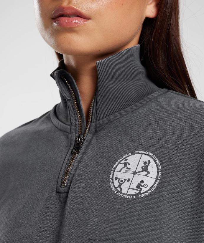 üniversite 1/4 zip kadınlarGymshark siluet gri 02H048387
