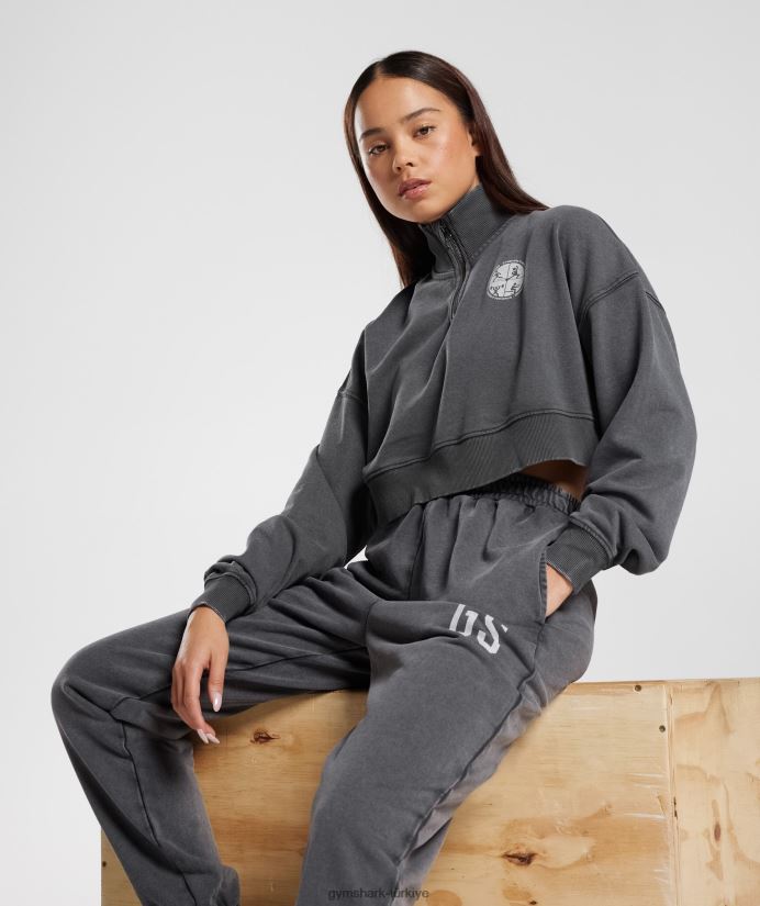 üniversite 1/4 zip kadınlarGymshark siluet gri 02H048387