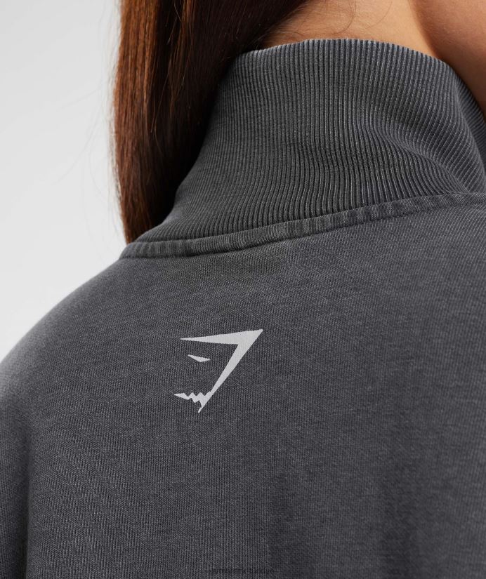 üniversite 1/4 zip kadınlarGymshark siluet gri 02H048387