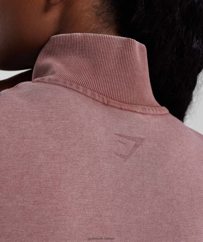 üniversite 1/4 zip kadınlarGymshark tozlu bordo 02H048376