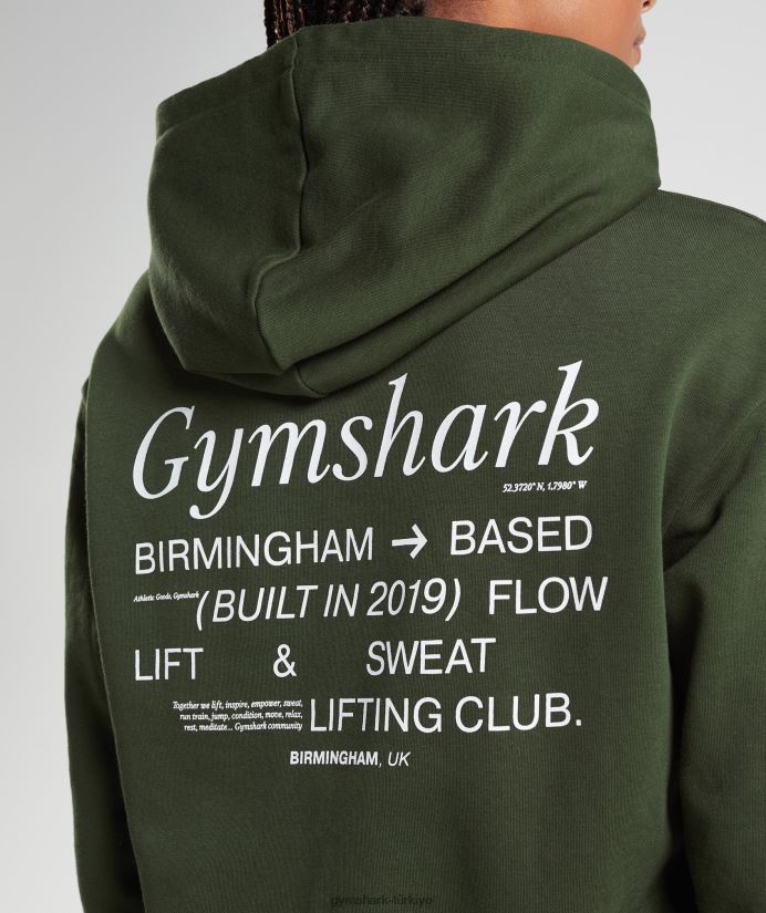 sosyal kulüp büyük boy kapşonlu kadınlarGymshark yosun zeytini 02H048378