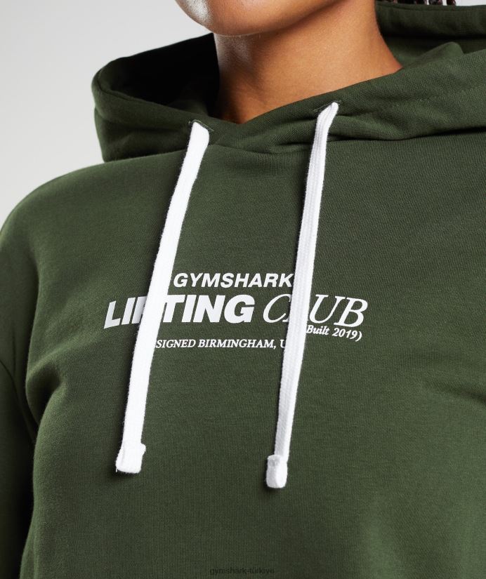 sosyal kulüp büyük boy kapşonlu kadınlarGymshark yosun zeytini 02H048378