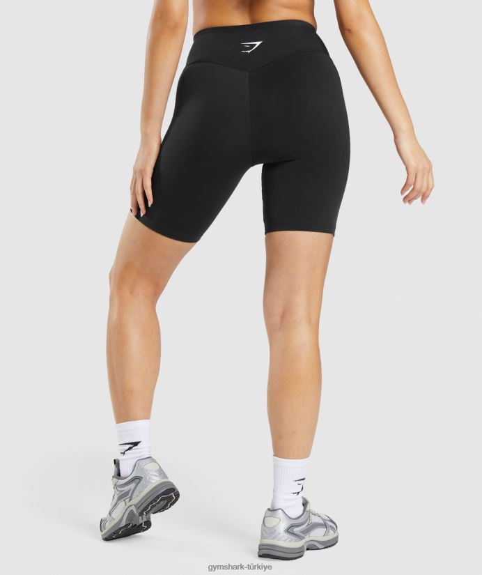 aktif grafikli bisiklet şortu kadınlarGymshark siyah 02H04874