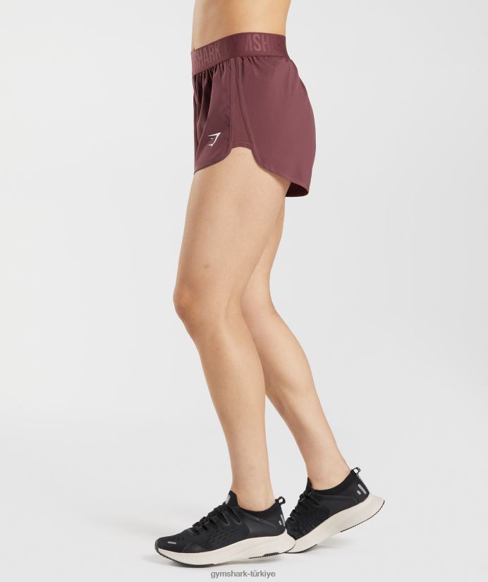 antrenman bol kesim şort kadınlarGymshark kiraz kahverengi 02H04876