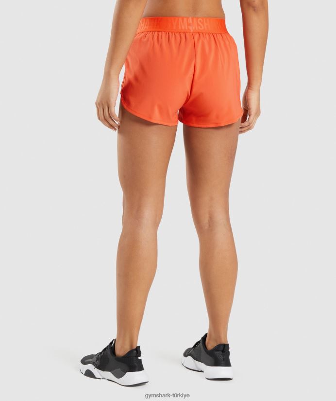 antrenman bol kesim şort kadınlarGymshark papaya portakalı 02H04880