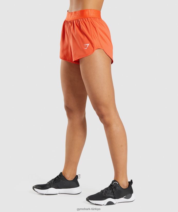 antrenman bol kesim şort kadınlarGymshark papaya portakalı 02H04880